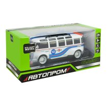 Машина металева Автопром Volkswagen T1 Bus, 2 кольори, масштаб 1:32, світло, звук, двері відчиняються, 19,5-9-9 см
