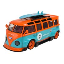 Машина металева Автопром Volkswagen T1 Bus, 2 кольори, масштаб 1:32, світло, звук, двері відчиняються, 19,5-9-9 см