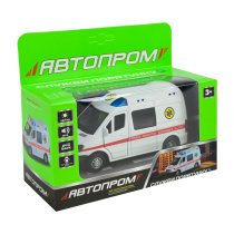 Машина металева Автопром Швидка допомога, на батарейках, світло, звук, у коробці 17-14-6,5 см