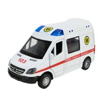 Машина металева Автопром Швидка допомога, на батарейках, світло, звук, у коробці 17-14-6,5 см
