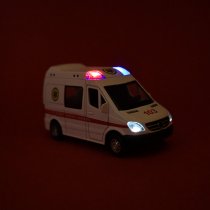 Машина металева Автопром Швидка допомога, на батарейках, світло, звук, у коробці 17-14-6,5 см
