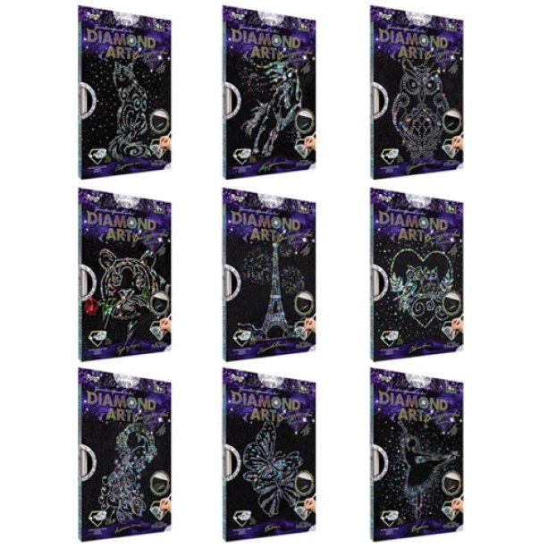 DIAMOND ART Набор креативного творчества тм Danko Toys KMDAR-01-01,02,03,04...09
