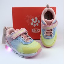 Цветные кроссовки для девочки на липучке, светящаяся подошва тм BiKi 01039B