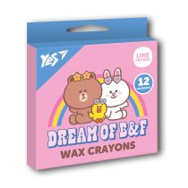 Олівці воскові YES Line Friends 12 кольорів