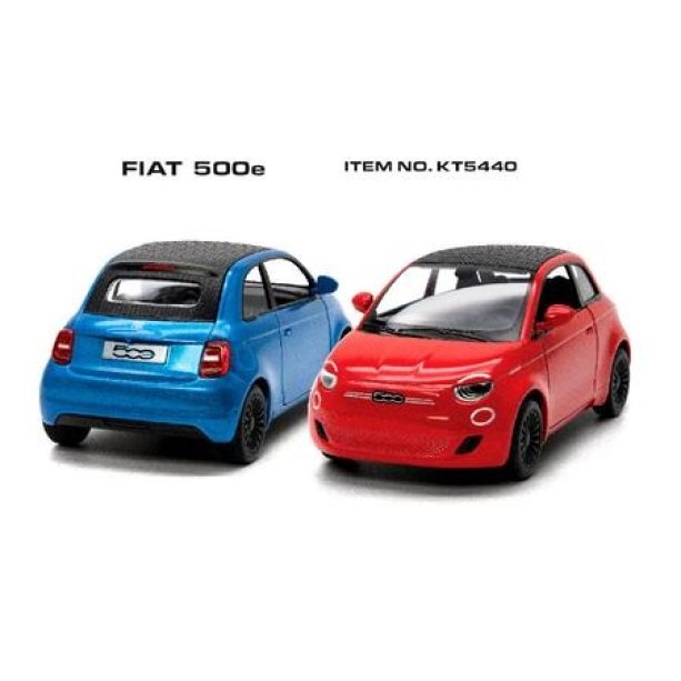 Модель легкова FIAT 500E 5'' металева, інерція, відчиняються двері, 2 кольори в коробці