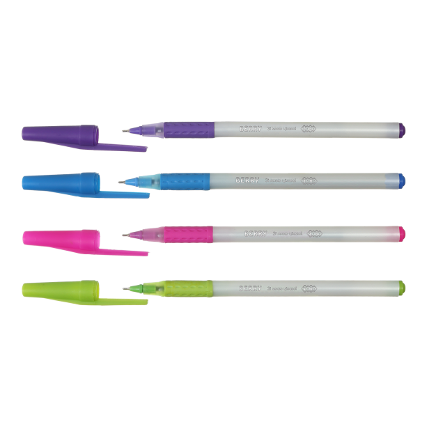 Ручка для письма KIDS Line, масляная, синяя, 0.5 мм, грипп, белый перламутровый корпус
