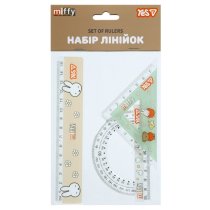 Шкільний набір вимірювальних приладів Yes Miffy з лінійкою 15 см 3 шт.