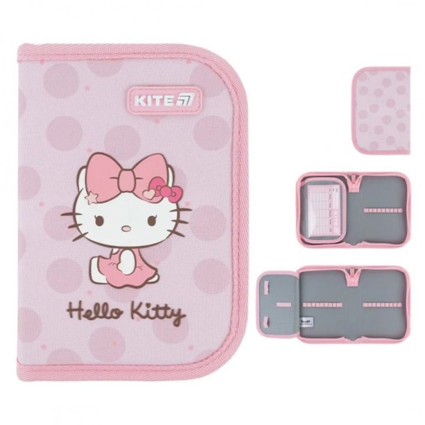 Шкільний пенал Kite з 1 відділенням, дизайн Hello Kitty без наповнення
