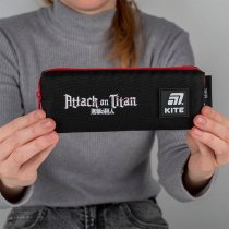 Шкільний пенал Kite Attack on Titan, чорний з червоною блискавкою