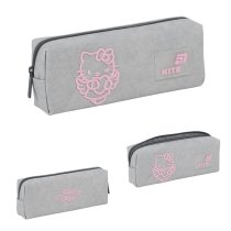Пенал шкільний м'який Kite Hello Kitty для дівчаток сірий колір