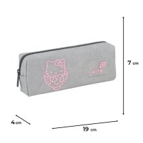 Пенал шкільний м'який Kite Hello Kitty для дівчаток сірий колір
