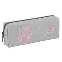 Пенал шкільний м'який Kite Hello Kitty для дівчаток сірий колір