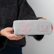 Пенал шкільний м'який Kite Hello Kitty для дівчаток сірий колір