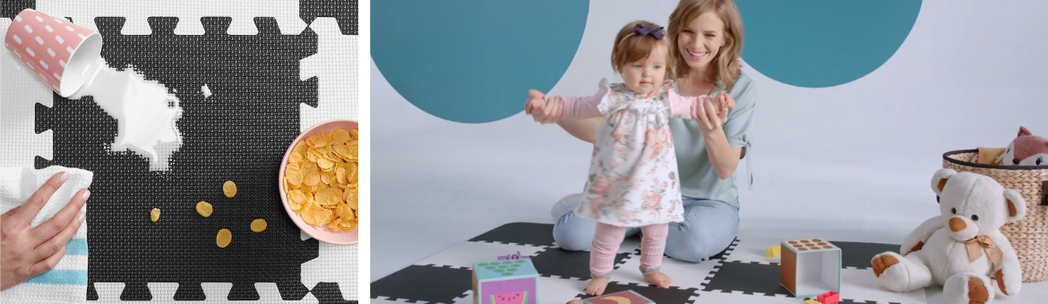 Мягкий коврик пазл на пол в комнату Style Baby